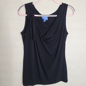 Vera Wang Black Sleeveless Tank Top Blouse Cowl Neck Party Cocktail
